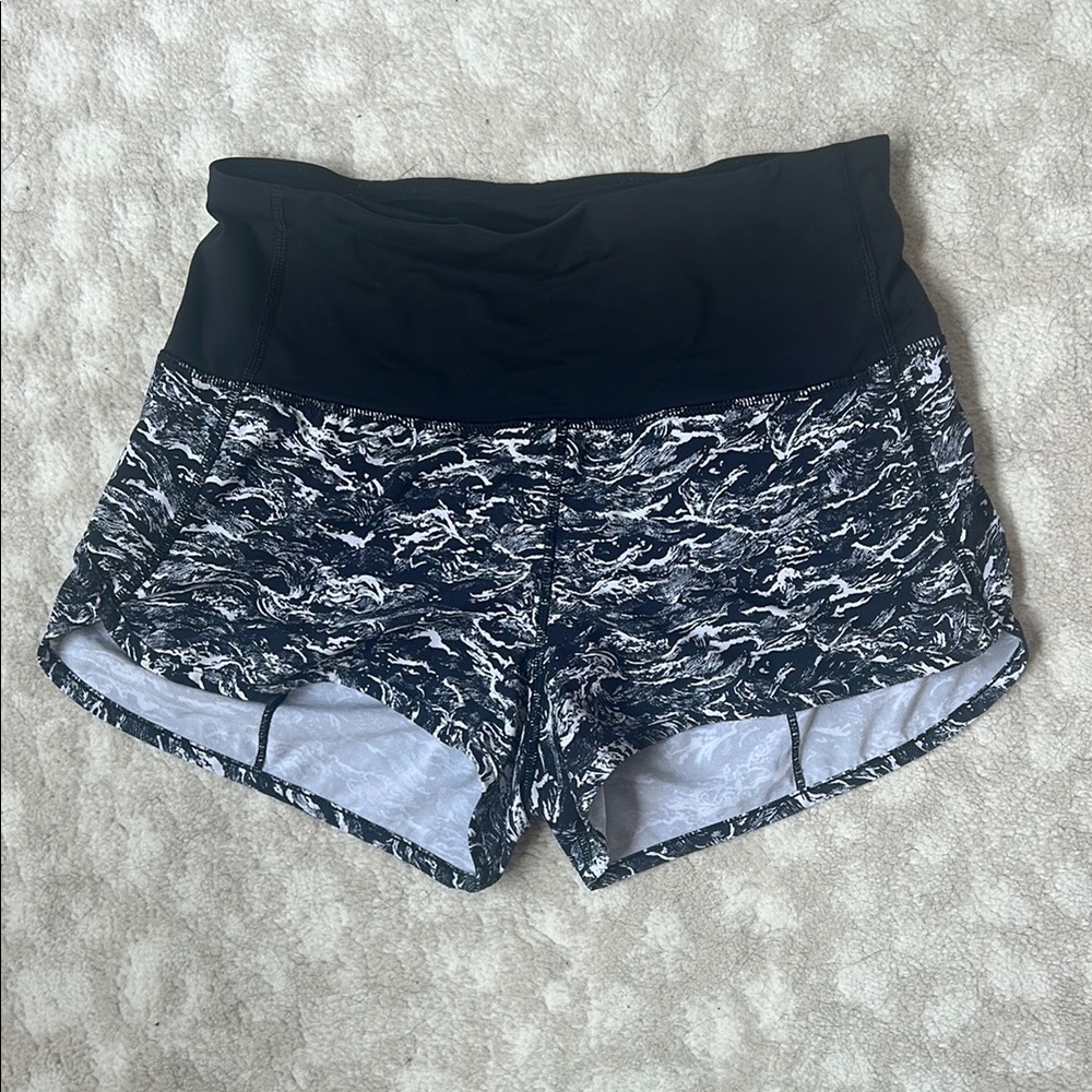 Lululemon Shorts: Black and White High Waisted Athletic Shorts